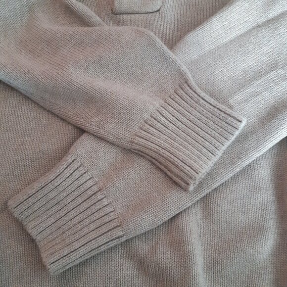 Calvin Klein Jeans SZ M 100% Cotton Tan Knit 2 Button Shawl Collar Men's Sweater - Picture 5 of 16